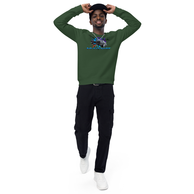 Unisex organic raglan sweatshirt